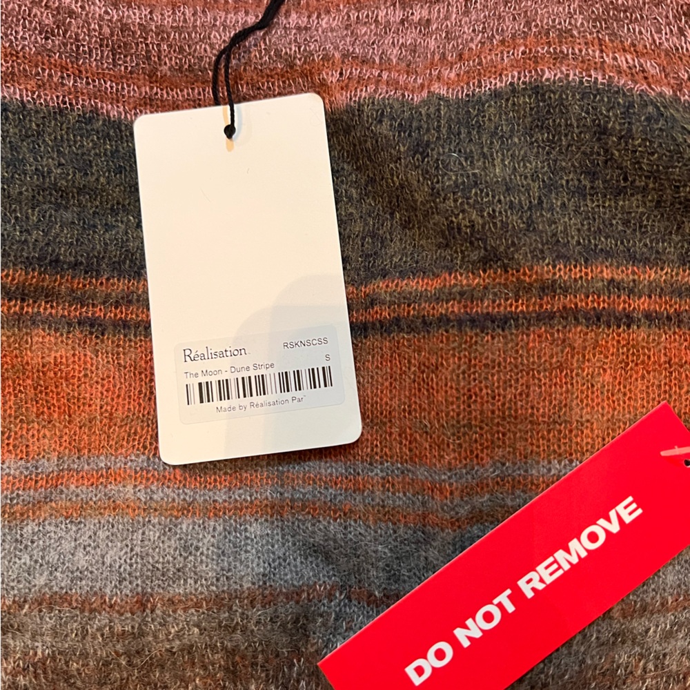 Reiss Striped Crewneck Sweater in Rust, Olive, Gray and Brown - Picture 6 of 7